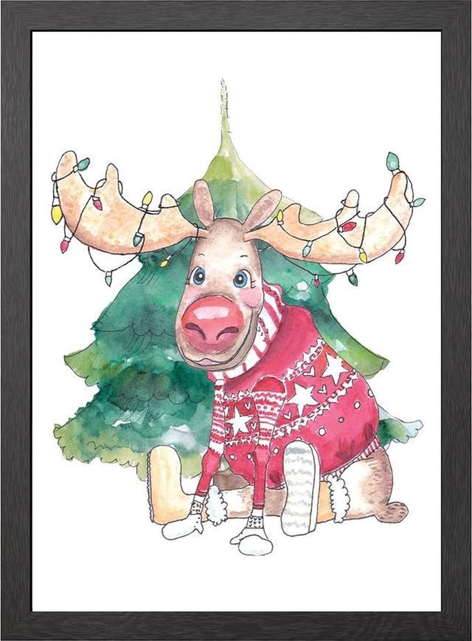KERST ELAND A2 POSTER IN LIJST - JOYIN