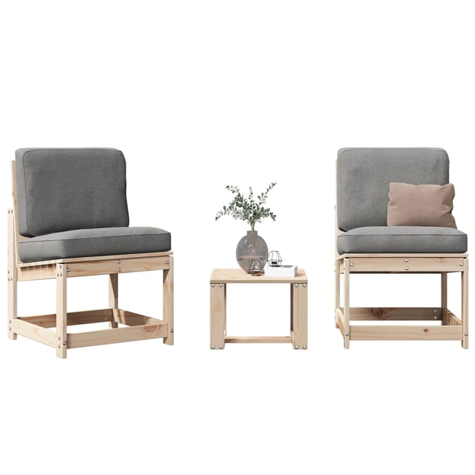 vidaXL - 3-delige - Loungeset - massief - grenenhout