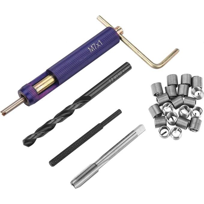 M7*1.0 Jeu d'outils de réparation d'inserts filetés Vis Kit d'installation d'inserts filetés blue