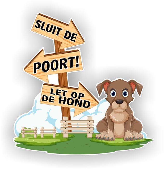 Jerma - Sluit de poort let op de hond - sticker