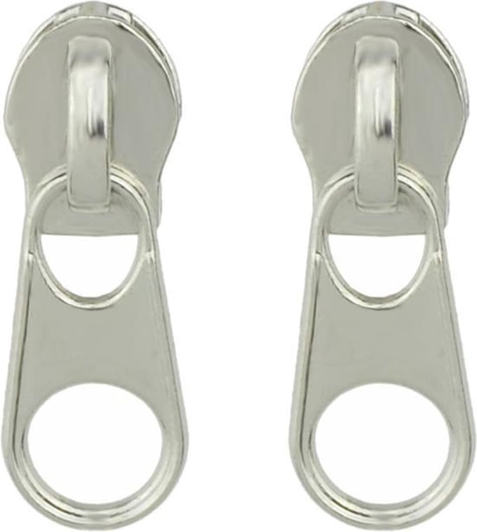 Fako Bijoux® - Oorbellen - Rits - Zilverkleurig