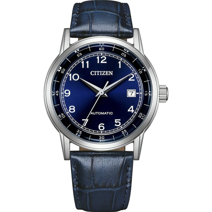 Citizen NJ0210-13L Horloge - Leer - Blauw - Ø 40 mm