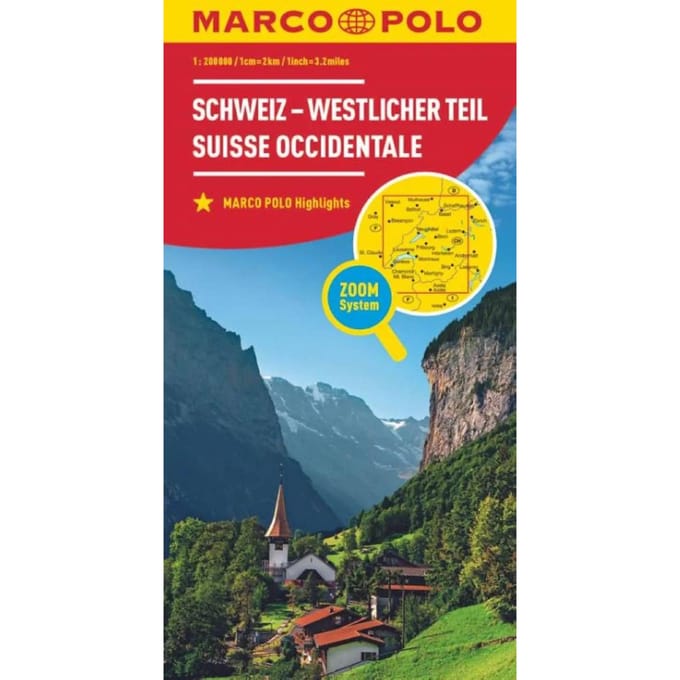 Marco Polo wegenkaart Zwitserland west