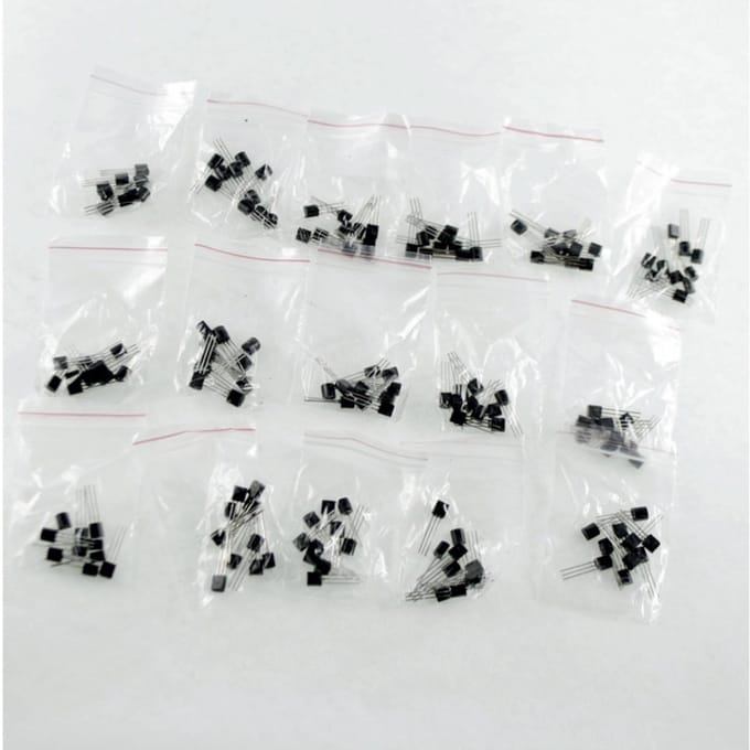 Kit 160 Transistor To92 - 16 Verschillende Modellen, 10 Van Elk S9012,S9013,S9014,S9015,S9018,A1015,C1815,S