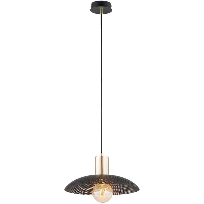 Zwarte hanglamp SPIRIT 1 ZWART met gouden accent