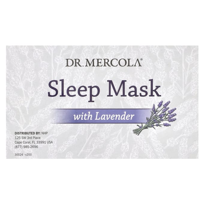 Dr. Mercola, Masque de sommeil à la lavande, 1 pièce black