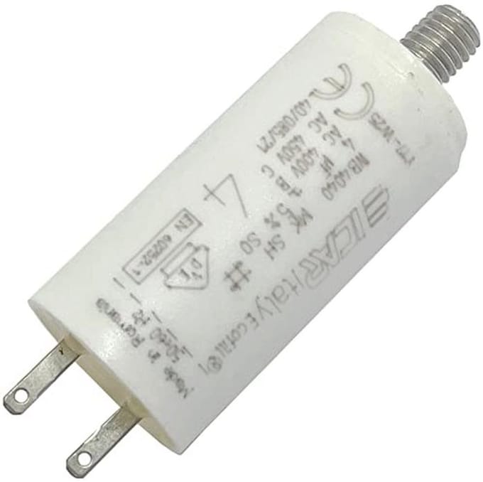 Motorcondensator 4µF 400V - Radiaal met 2,8x0,8mm aansluiting