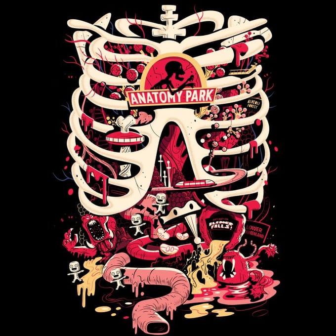 Rick and Morty Anatomy Park T-shirt - Zwart - S