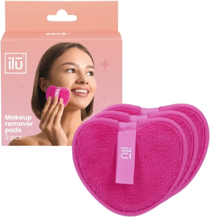 ilu - Reusable Makeup Remover Pads Pink - 3pcs
