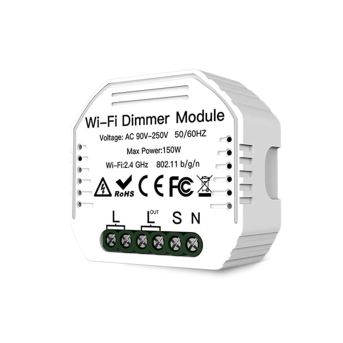 90-250V Wifi Dimmer Module Dimmer Slimme Lichtschakelaars 2 Weg Schakelaar Spraakbesturing APP Afstandsbediening Wifi Dimmer Module wit