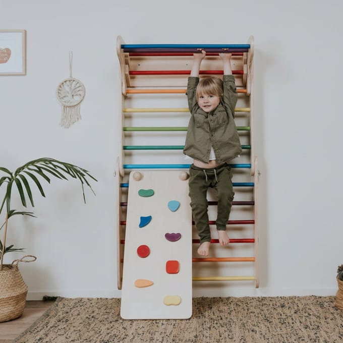 Plank voor klimrek - Regenboog