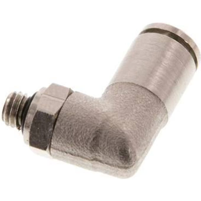 4mm x M 5 90 graden L-verbinding Messing Insteekfitting Buitendraad Draaibaar NBR [2 Stuks]
