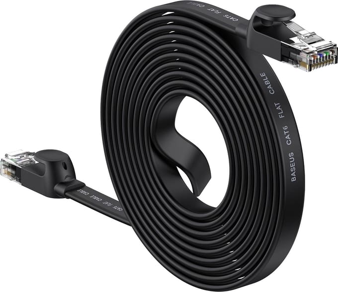Baseus - Speed - Six platte RJ45 netwerkkabel 1000Mbps 10m zwart - (WKJS000201)