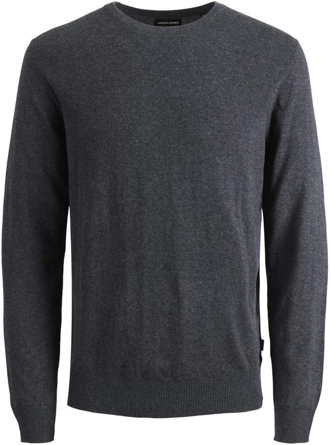 Jack & Jones - Heren Trui Emil Knit Crew Neck - Grijs - Maat M