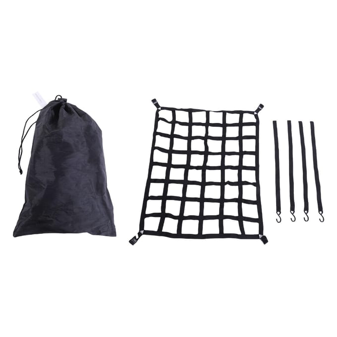 Pick-up Laadnet Sterk Draagvermogen Verstelbaar Multifunctioneel Heavy Duty Dakdrager Laadmand Net met S-haak 50x42in black