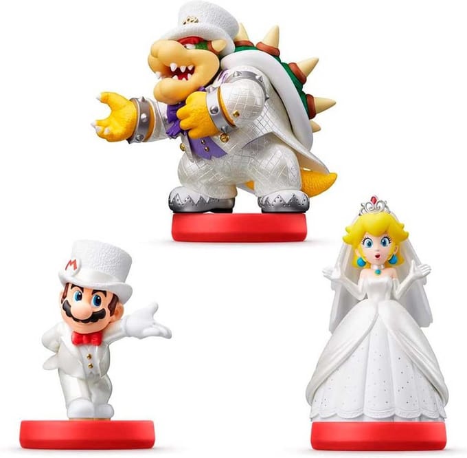 Nintendo AMIIBO Super Mario Odyssey - Mario Peach Bowser Wedding Multi