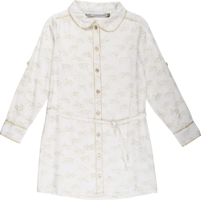 Rumbl Royal - Hemdjurk - Offwhite/goud - Tijgers - Maat 116
