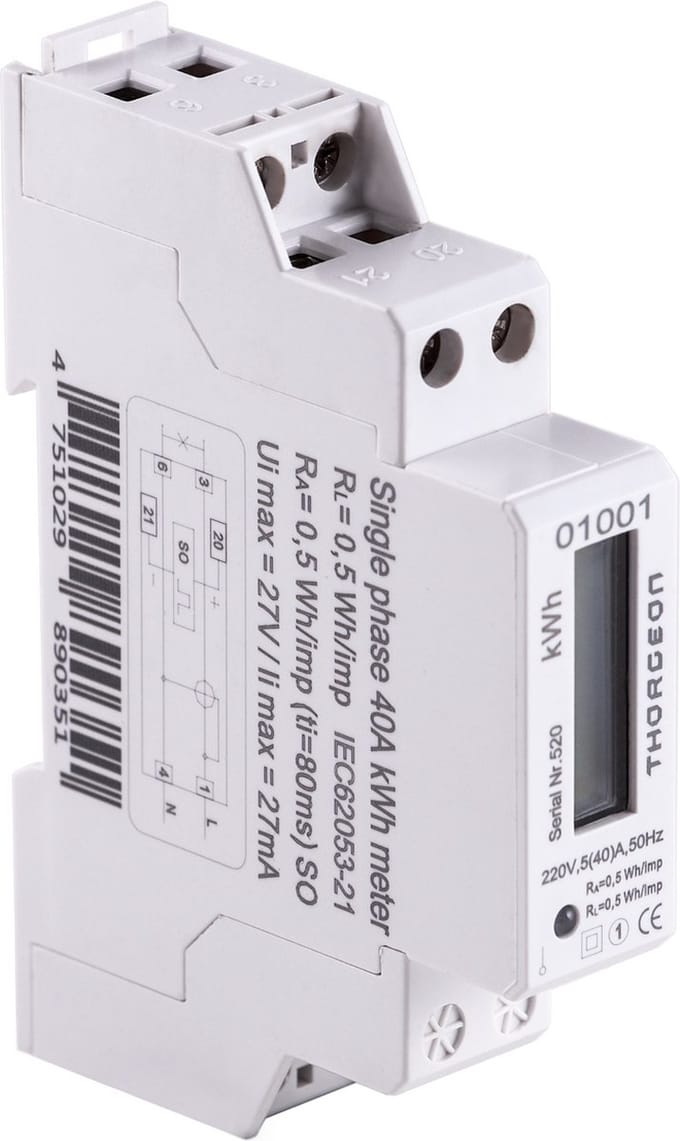 Thorgeon 1-Phase DIN Energy Meter 40A
