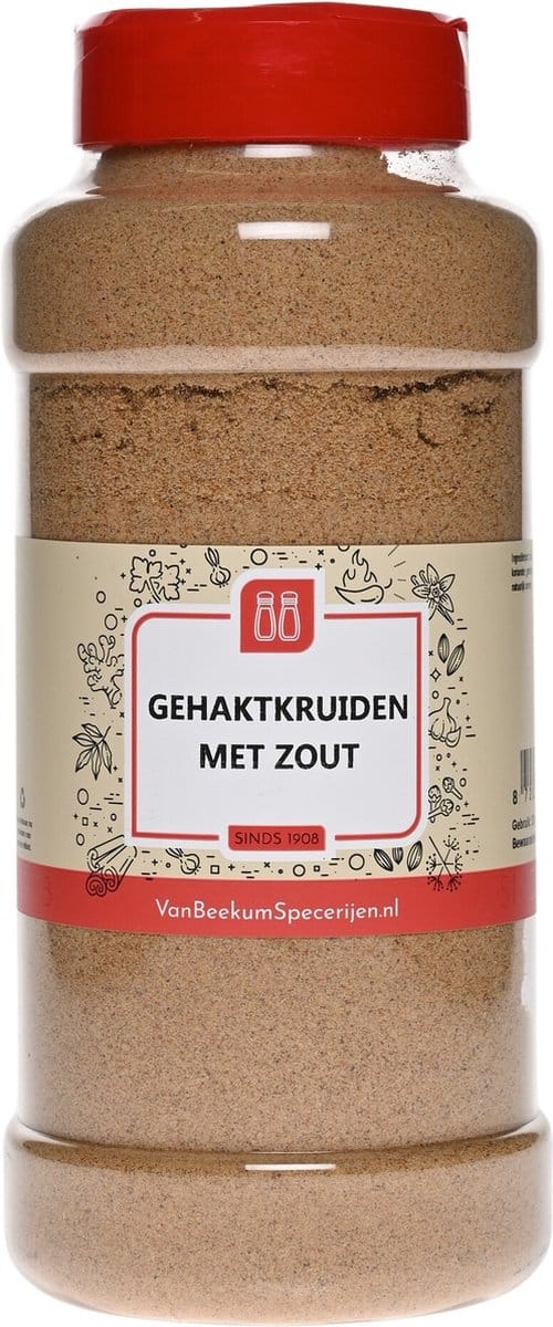 Van Beekum Specerijen - Gehaktkruiden Met Zout - Strooibus 600 Gram