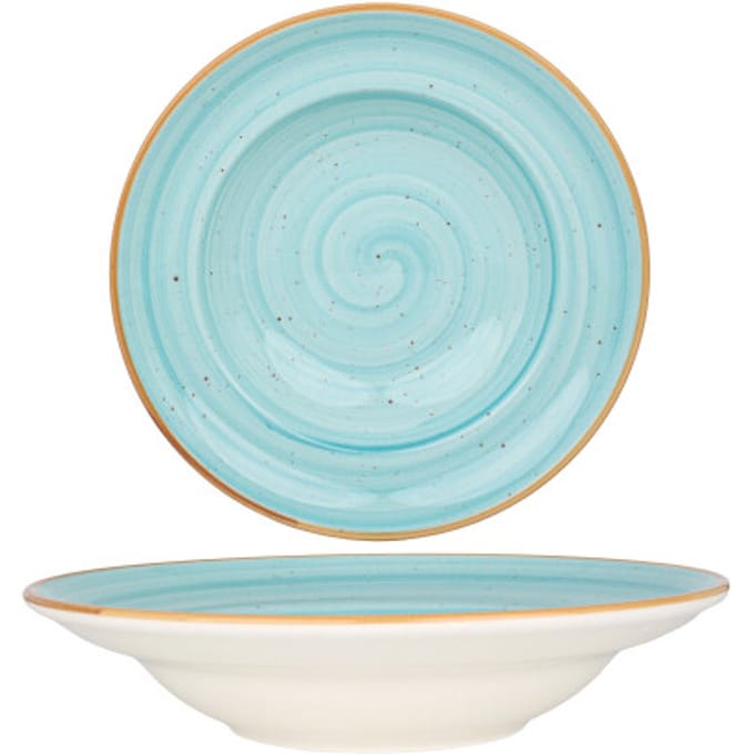 Bonna Pastabord - Aqua - Porselein - 24 cm (400cc) - set van 2