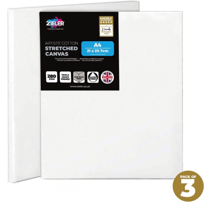 Zieler Premium Katoen Schildersdoek A4 Set 3X