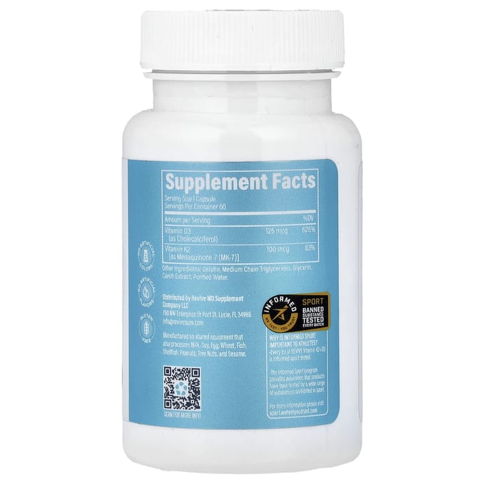 Revive, Vitamine K2 & D3, 60 Capsules