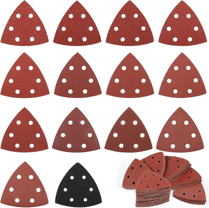 Dailygoods - 195 Stuks Delta Schuurpapier voor Driehoekslijper - Diverse Korrelgroottes