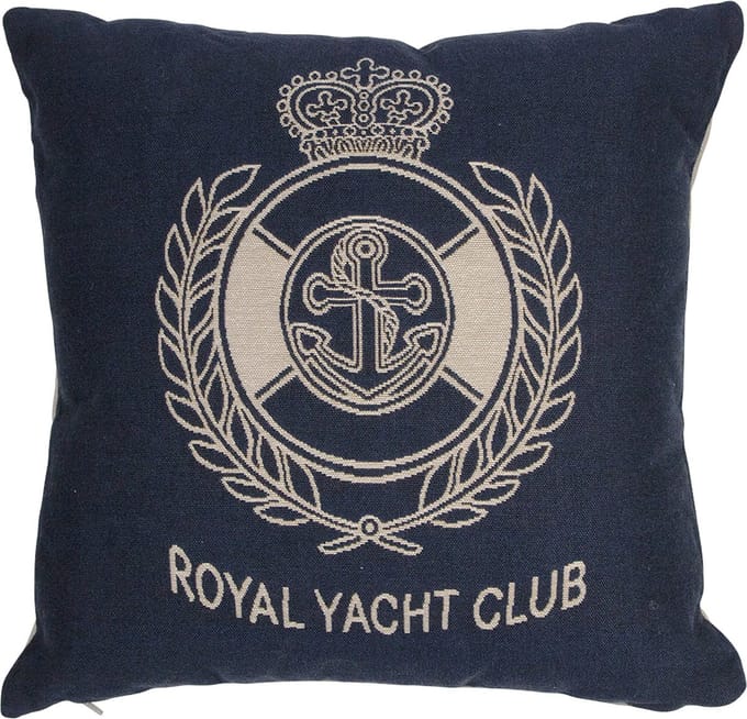 Gobelin kussen navy royal yacht club 45x45cm - 1 stuk