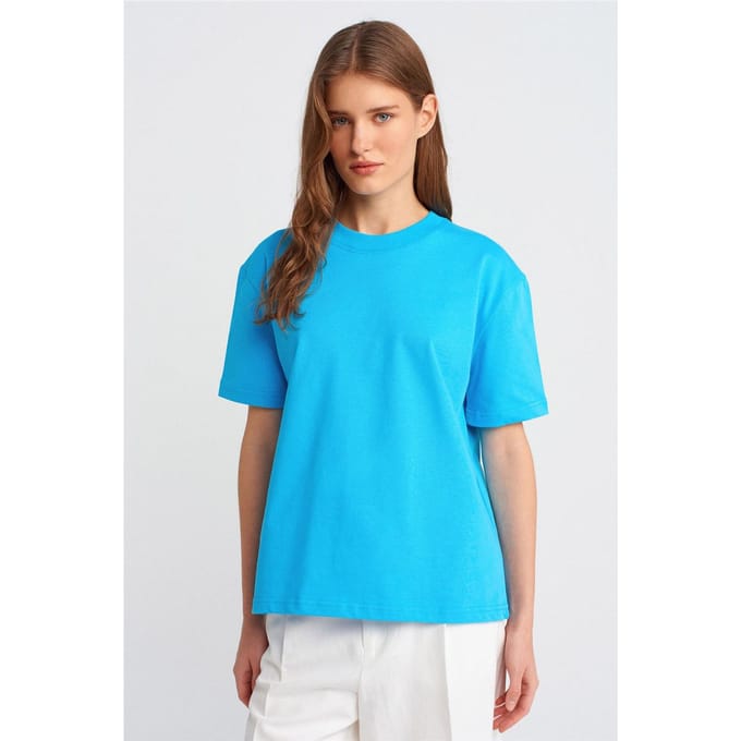Dames Katoenen Crew Neck T-Shirt