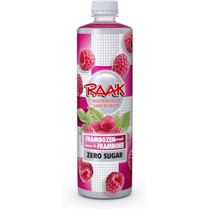 Siroop RAAK framboos zero sugar 750ml