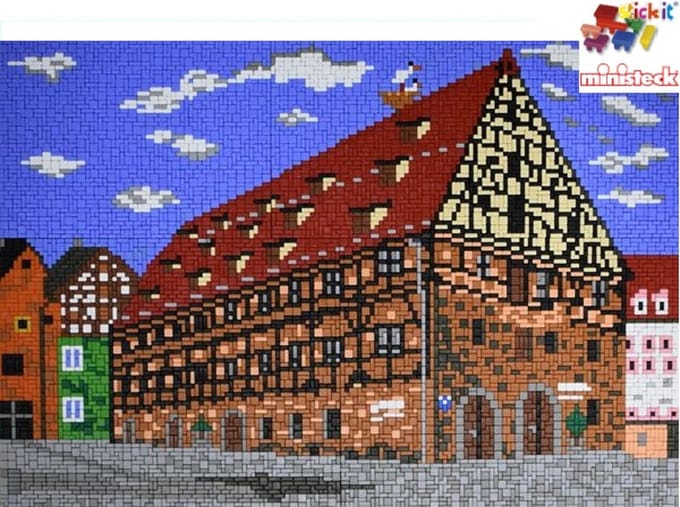 Stick-it Kornhaus stad Spalt, ca. 8.000 steentjes, compatibel met Ministeck