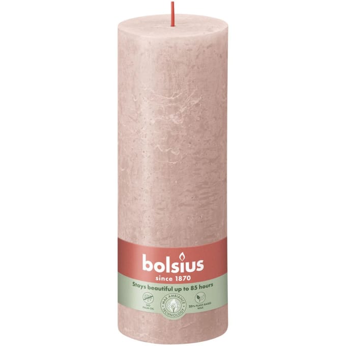 Bolsius Stompkaars Rustiek Misty Pink - 19 cm / ø 7 cm