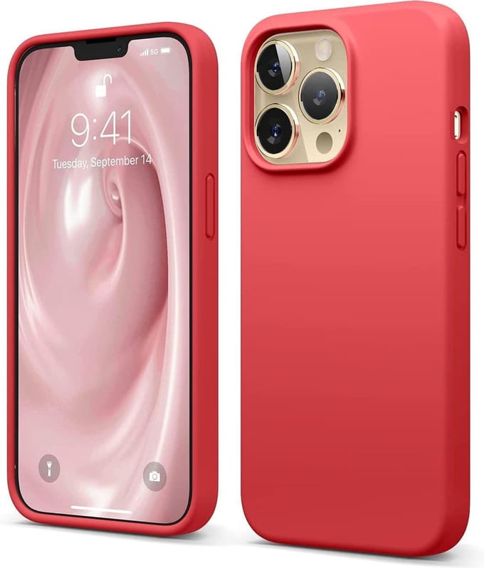 HB Hoesje Geschikt voor Apple iPhone 13 Pro Max - Rood - Siliconen Back Cover