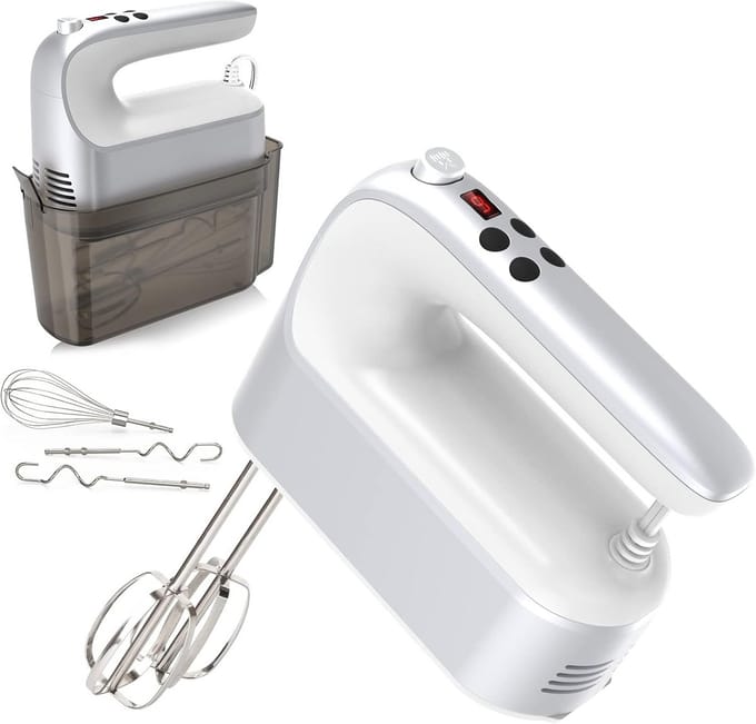 Krachtige 9-Speed Elektrische Handmixer met Opbergkoffer en Turbo Boost