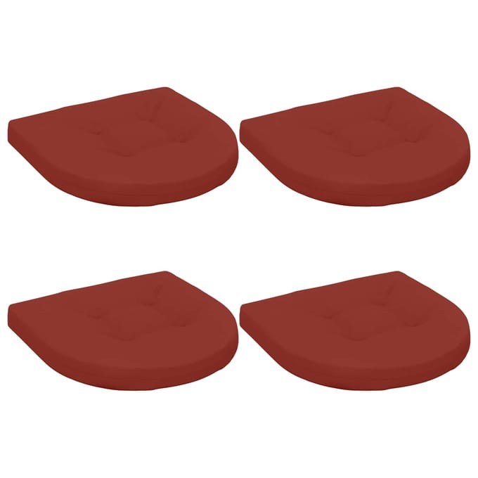 vidaXL - 4-Piece - Zitkussens - 4 - st - 100% - Polyester - Rood - 40 - x - 40 - x - 5 - cm