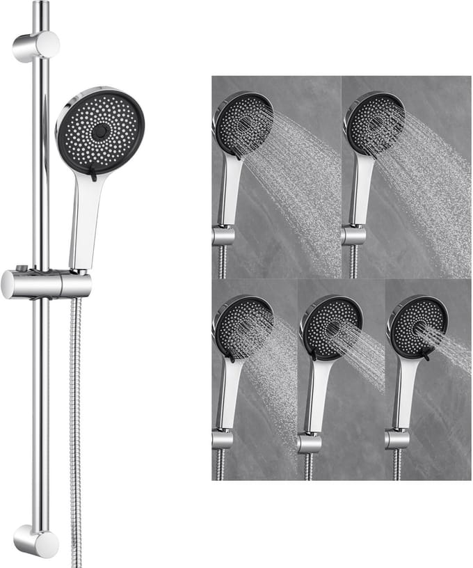 Sofetiy Max Doucheset - 71 cm Glijstang - Handdouche ø 12 cm - 5 straalstanden - Chroom