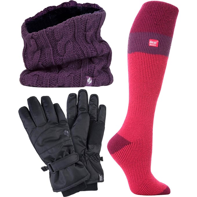 Dames Ski Set Nekwarmer Handschoenen & Thermische Ski Sokken Winterkleding