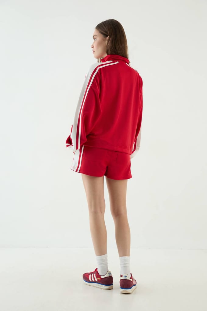 Dames Dsgn Studio Tricot Short Met Zijstreep | Red | Maat: Medium