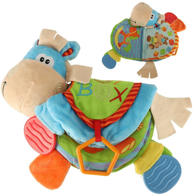 Activity Rattle Ezel - Rammelaar - Sensorisch Boekje - Baby - Multi Bijtringen