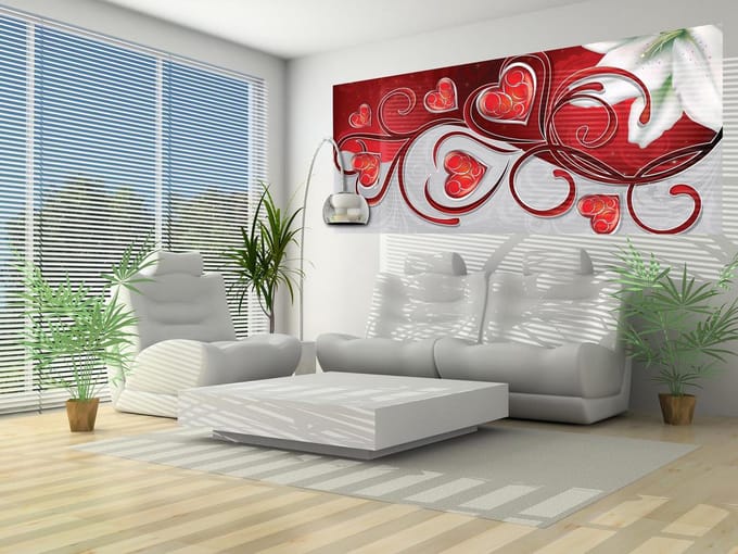 Lily Heart Abstract Photo Wallcovering