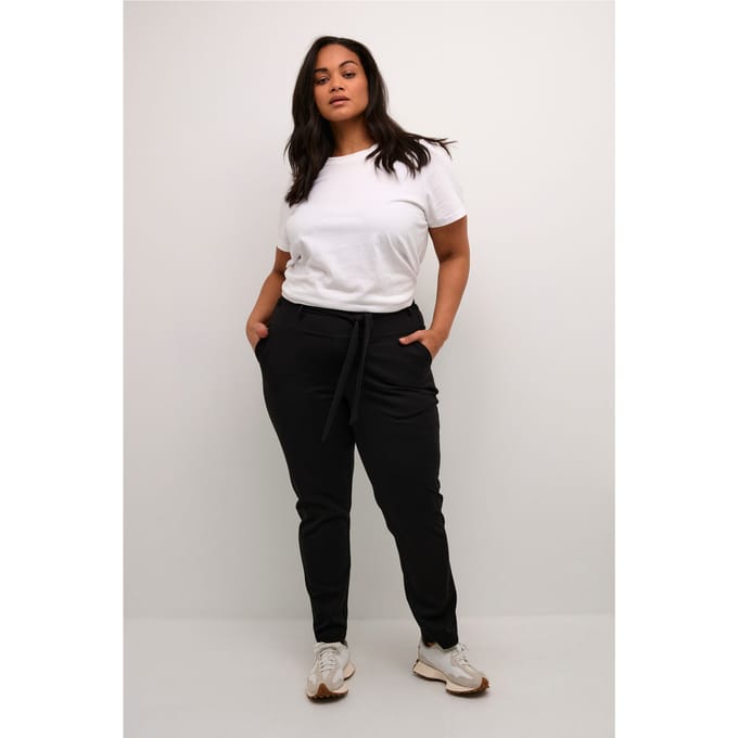 Kaffe Curve KCjenna Belt Dames Broek -Black Deep