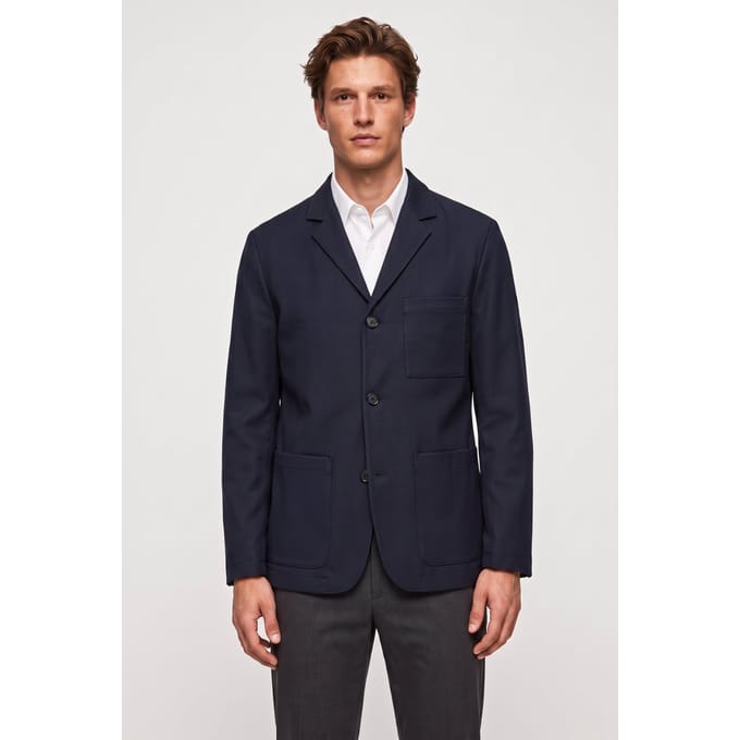 ARKET Dovas Wool Twill Jacket Blue Size: 50 Short | Blazers Outlet | Heren | Blauw
