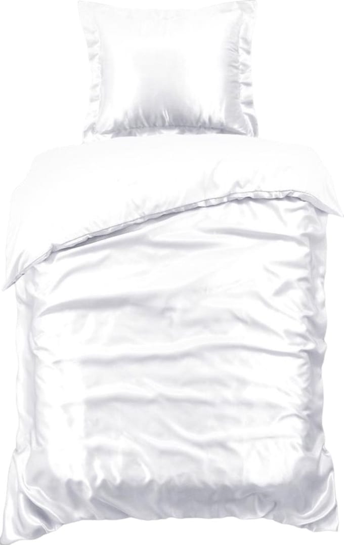Beauty Silk Dekbedovertrek - 140x200/220 - Glans Satijn - Wit