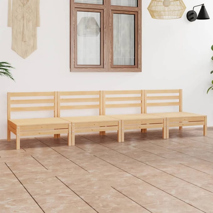 vidaXL - 4-delige - Loungeset - massief - grenenhout