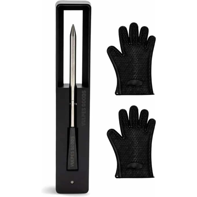 Vleesthermometer Draadloos PRO incl. BBQ Handschoenen  -  Zwart - Vleesthermometers