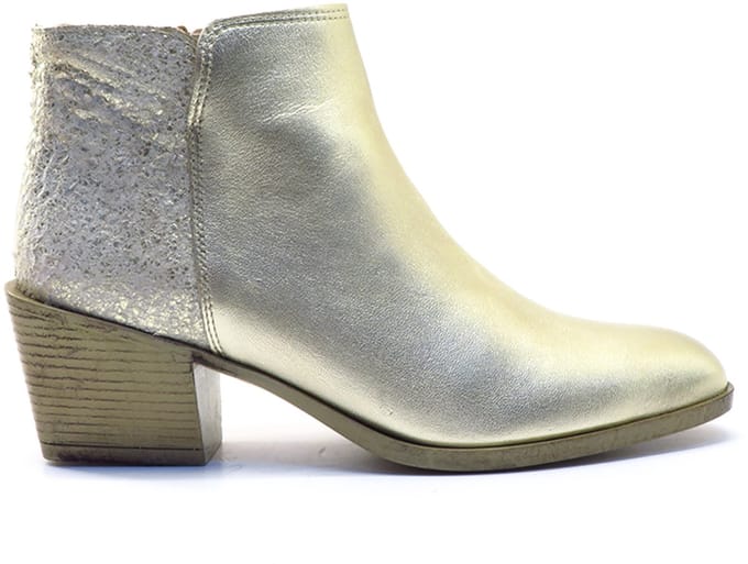 Aqa Shoes Platino ivory kort laarsje A8919 B75B82 Goud