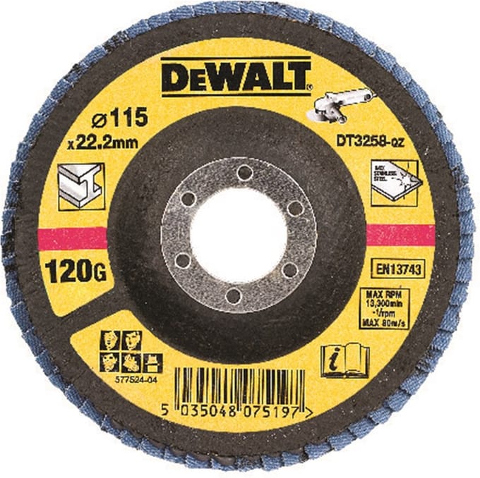DeWALT DT3258 Lamellenschijf gebogen 115mm K120