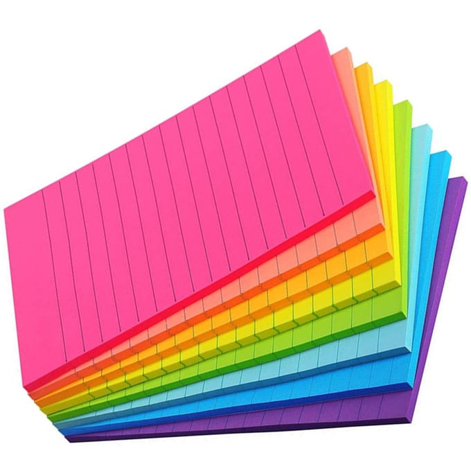 Gelinieerde Plaknotities 100 X 150mm 45 Blokken 6 Kleuren Sterke Kleefkracht Plakkende Memoblokken yellow