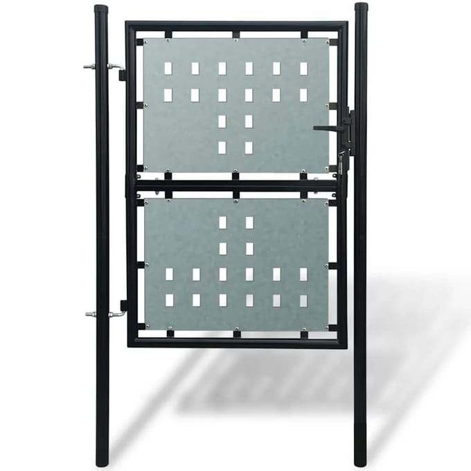 vidaXL Zwarte enkele deur schuttingpoort 100x200 cm
