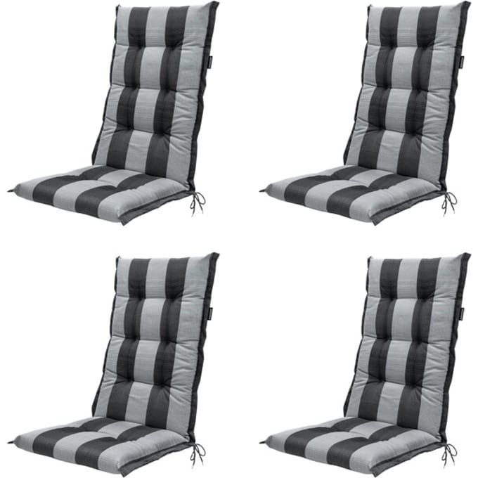 Madison - Tuinstoelkussen Hoge Rug Alice grey - Ca. 123x50 cm - Set van 4